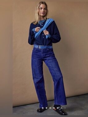 NWOT Free People We the Free Tinsley baggy high-rise flocked velvet jeans